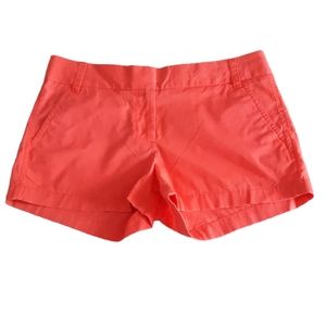 NWT J. Crew Factory Chino Size 4 Neon Orange 100% Cotton Shorts